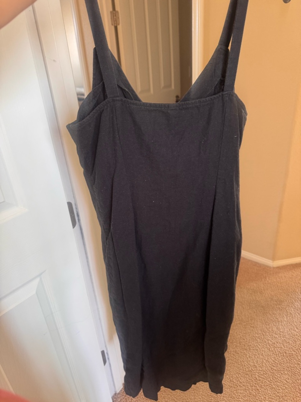 bp Black Button-Front LinenMidi Slip Dress - Picture 3 of 4